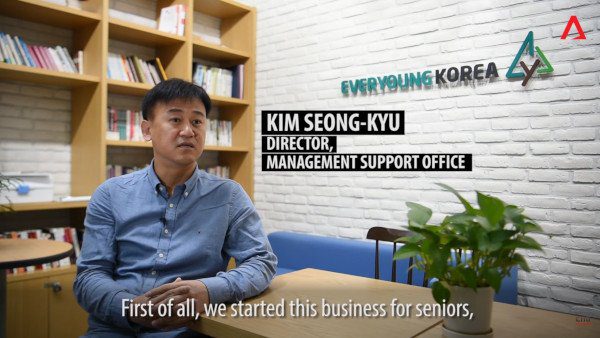 EverYoung Director Kim Seong-Kyu On Why They Hire Seniors Above 55 Years Old - screen shot from video by Channel News Asia