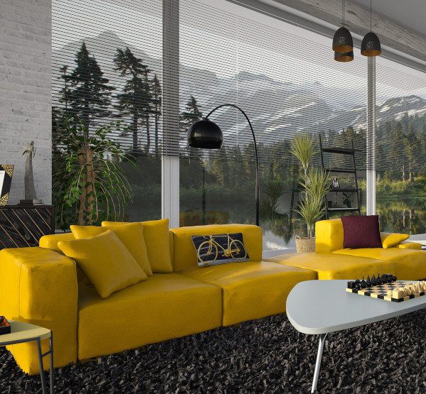 Bright Yellow Sofa - Space Clearing Can Be Done On It Too